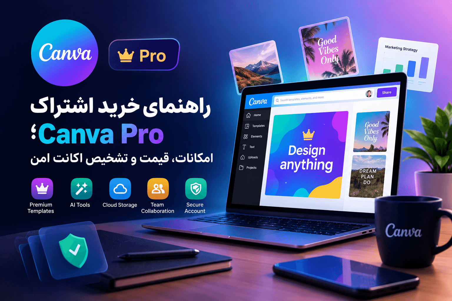 راهنمای خرید اشتراک Canva Pro؛ امکانات، قیمت و تشخیص اکانت امن