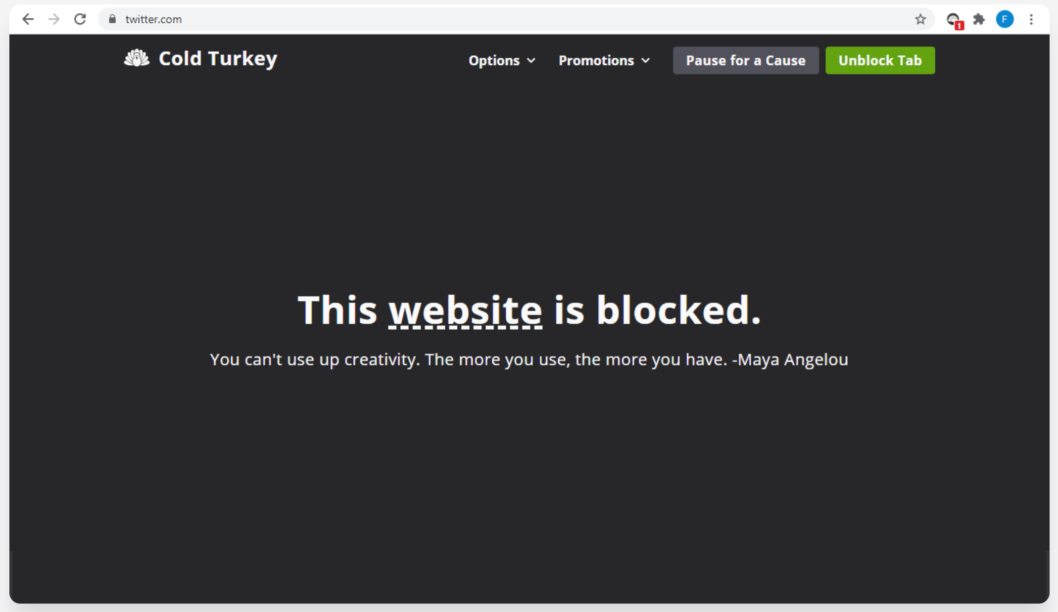 تصویر برنامه Cold Turkey روی کامپیوتر