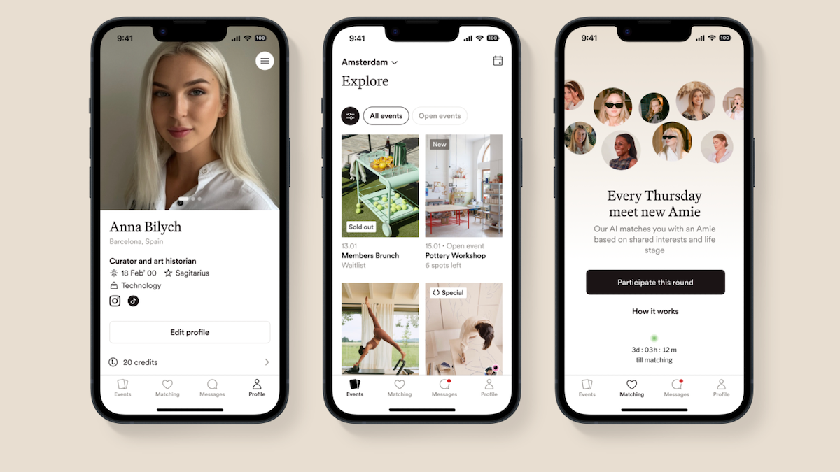 رابط کاربری اپلیکیشن Les Amis برای زنان