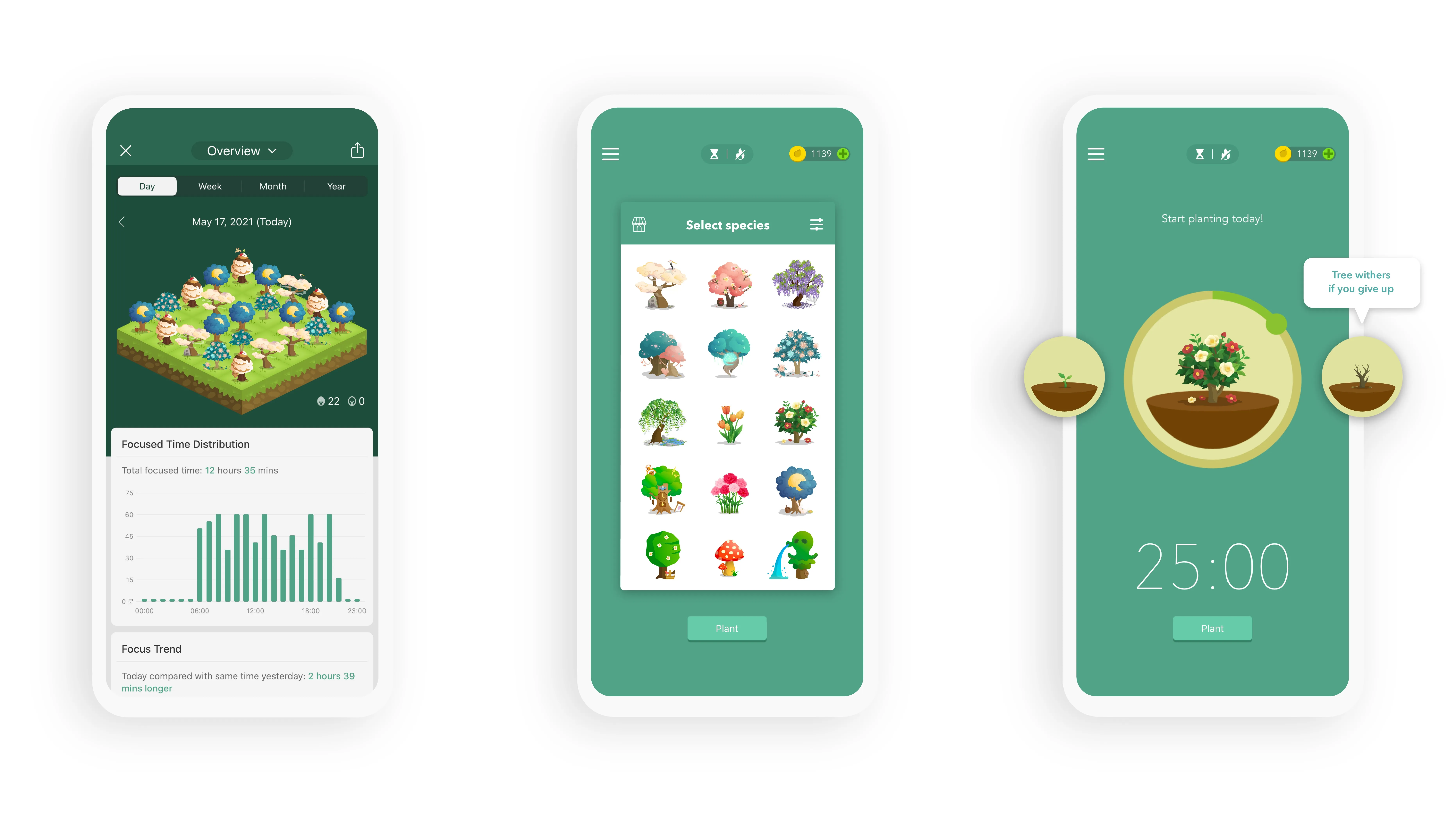 تصویر برنامه Forest با درختان مجازی