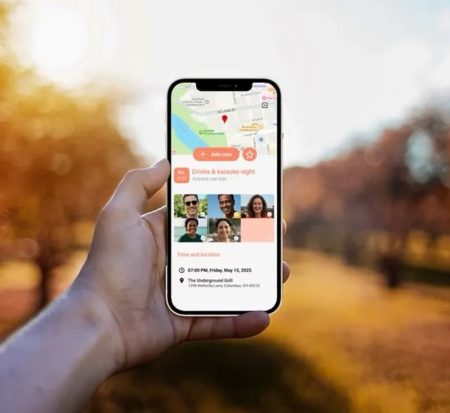 نمای اپلیکیشن Meet5 برای افراد بالای ۴۰ سال