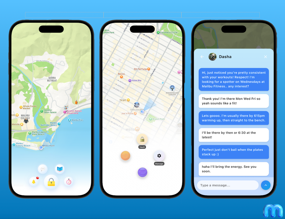 صفحه اصلی اپلیکیشن Mmotion با نقشه موقعیت